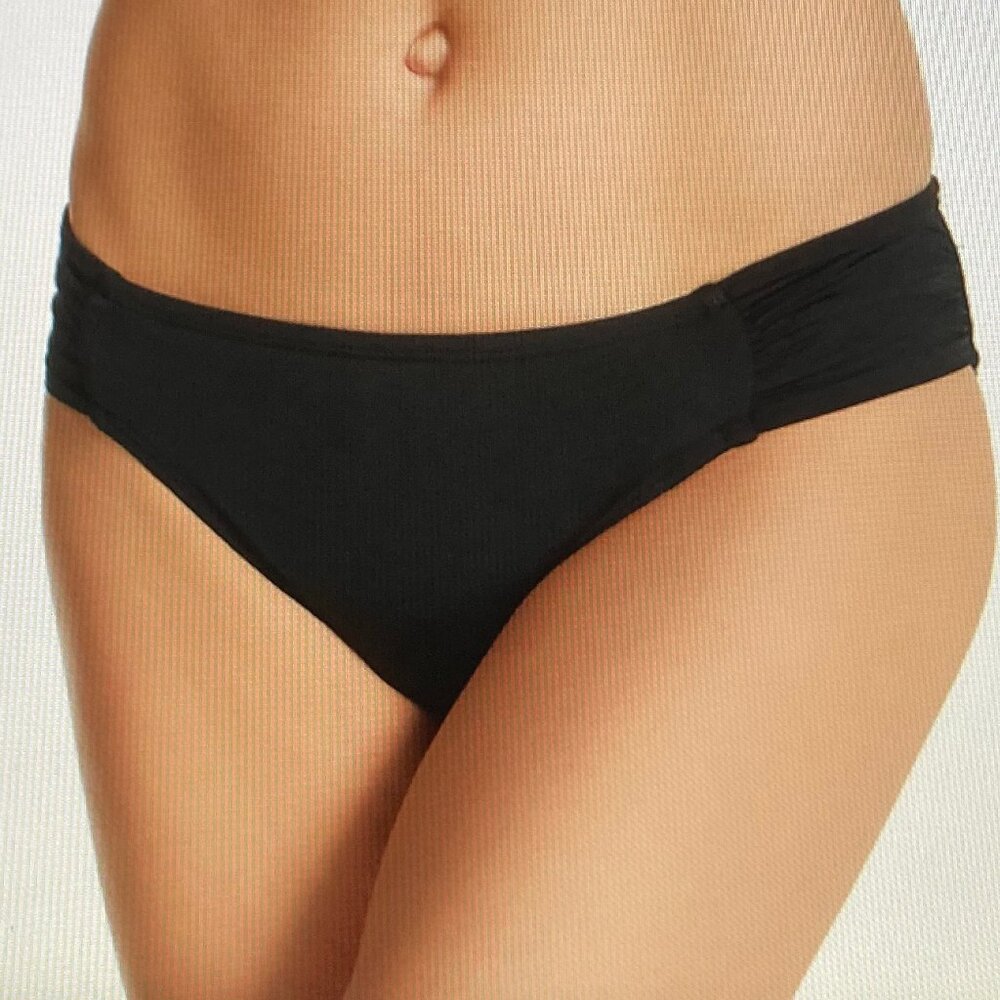 La Blanca Solid Black Hipster Swim Bikini Bottom Women Size 6